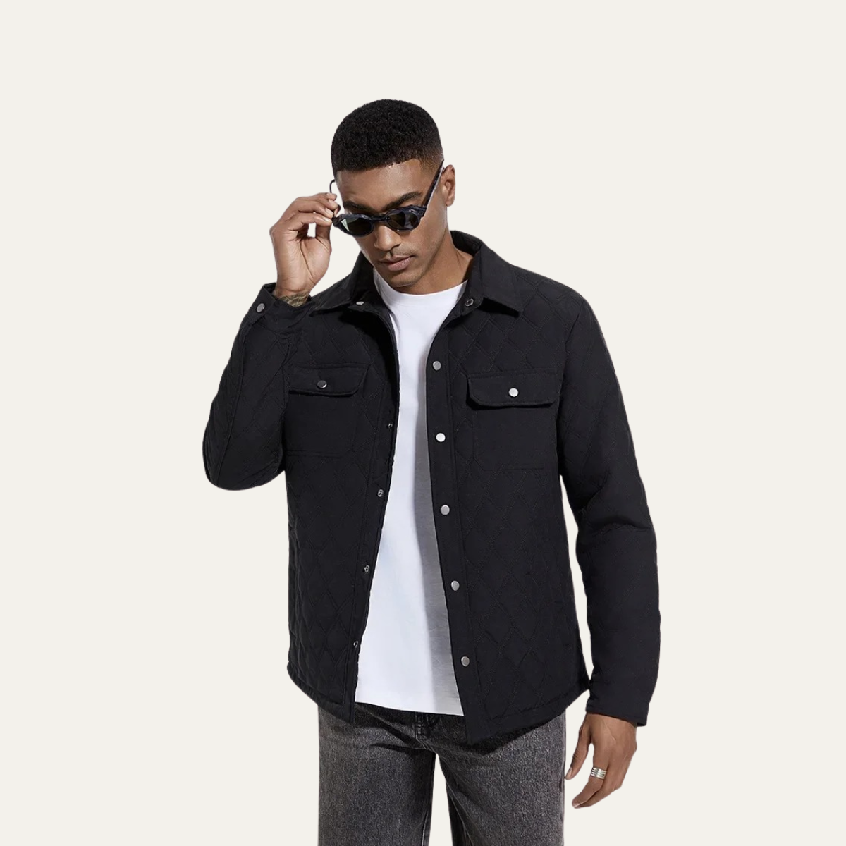 VogeLuxe | Herren-Steppjacke mit Druckknopfverschluss 1