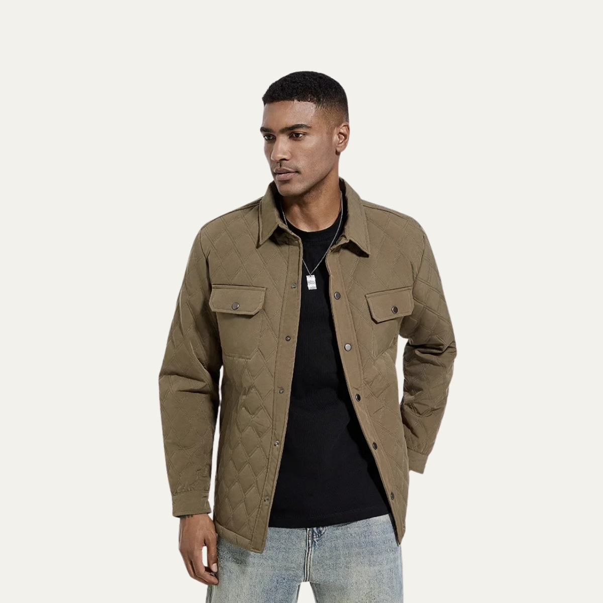 VogeLuxe | Herren-Steppjacke mit Druckknopfverschluss 7