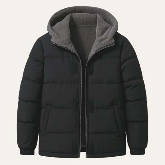 VogeLuxe | Herren-Steppjacke mit Kapuze und Sherpa-Futter 0