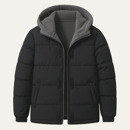 VogeLuxe | Herren-Steppjacke mit Kapuze und Sherpa-Futter 0