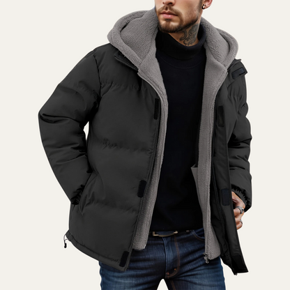 VogeLuxe | Herren-Steppjacke mit Kapuze und Sherpa-Futter 1