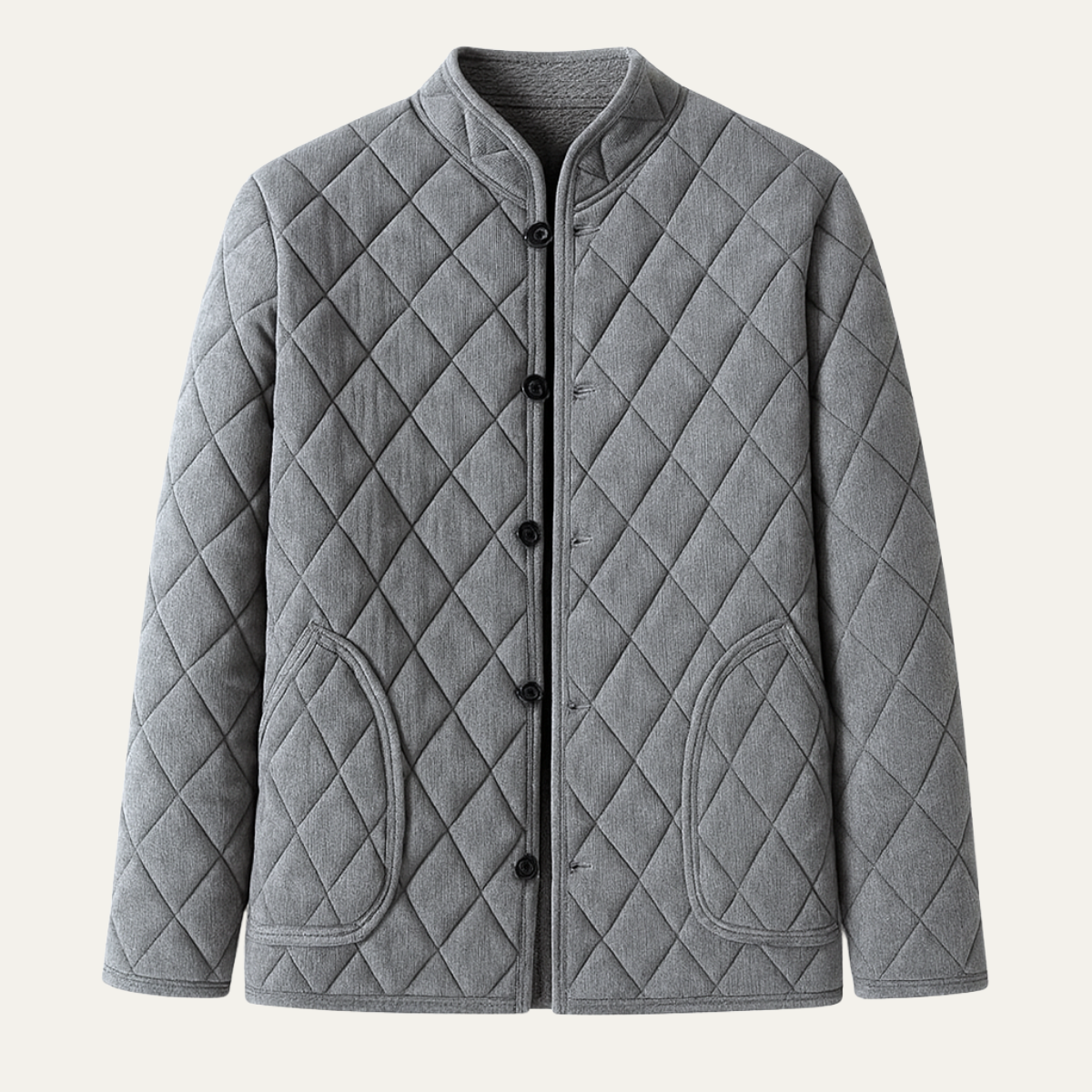 VogeLuxe | Herren-Steppjacke ohne Kragen und Knopfleiste 0