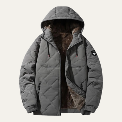 VogeLuxe | Herren-Steppparka mit Kapuze und Kunstfellfutter 4