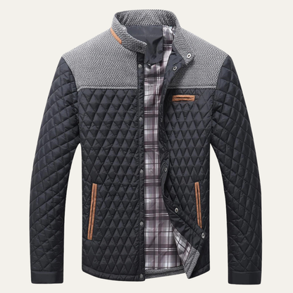 VogeLuxe | Herren-Steppstrickjacke mit Passe 1
