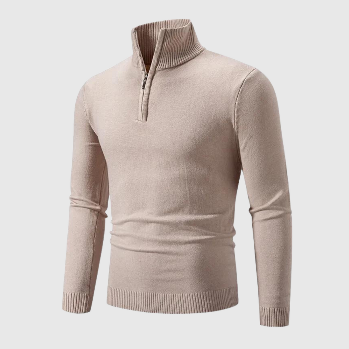 VogeLuxe | Herren-Strickpullover aus Baumwolle mit halbem Reißverschluss 0