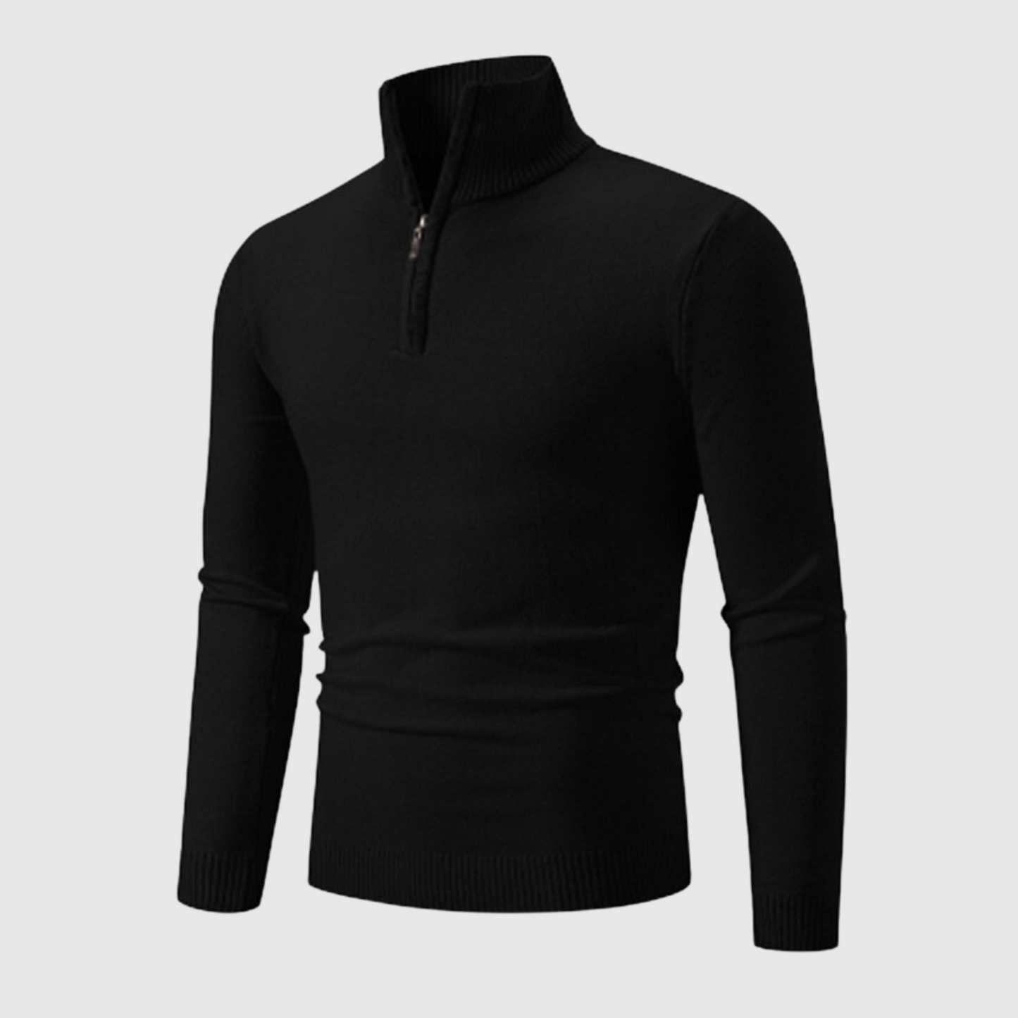 VogeLuxe | Herren-Strickpullover aus Baumwolle mit halbem Reißverschluss 2