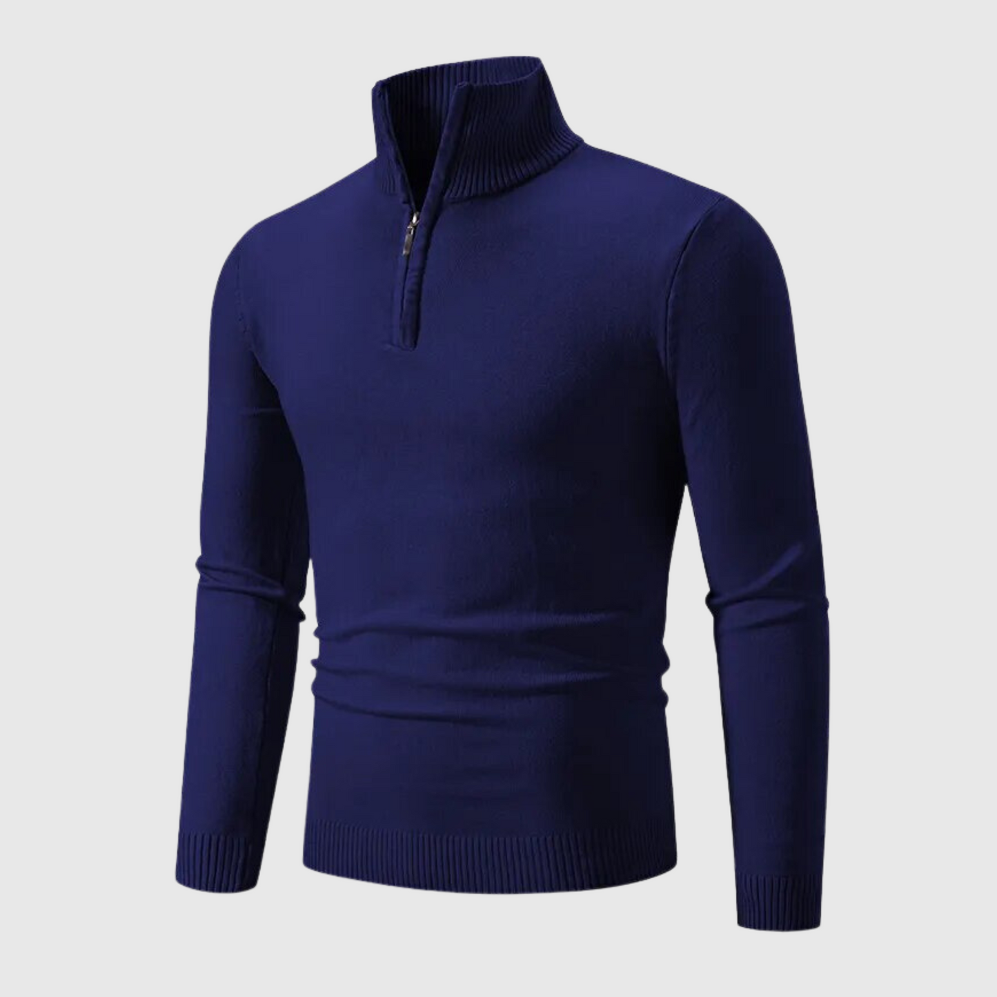 VogeLuxe | Herren-Strickpullover aus Baumwolle mit halbem Reißverschluss 3