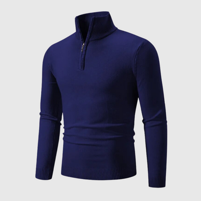 VogeLuxe | Herren-Strickpullover aus Baumwolle mit halbem Reißverschluss 3