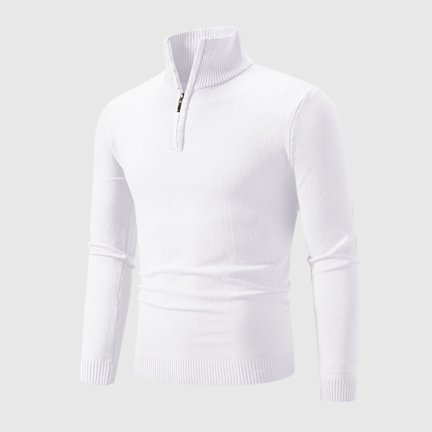 VogeLuxe | Herren-Strickpullover aus Baumwolle mit halbem Reißverschluss 4