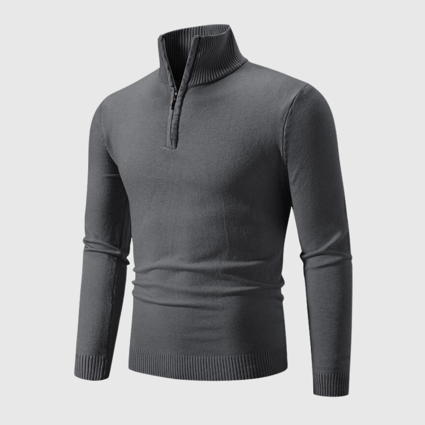 VogeLuxe | Herren-Strickpullover aus Baumwolle mit halbem Reißverschluss 5