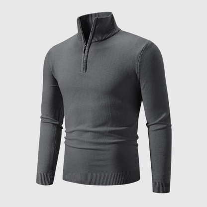 VogeLuxe | Herren-Strickpullover aus Baumwolle mit halbem Reißverschluss 5