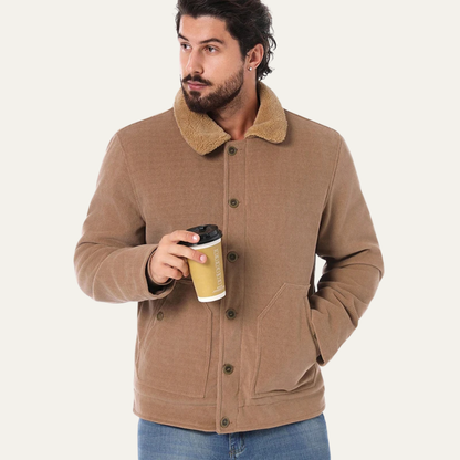 VogeLuxe | Herren-Truckerjacke aus Cord mit Sherpa-Futter 4