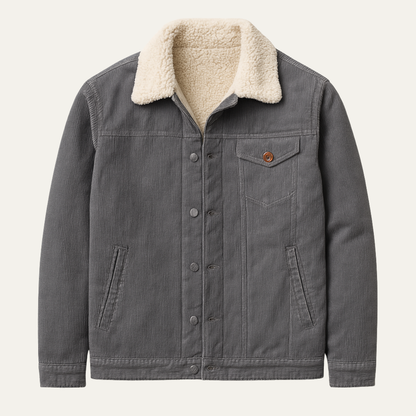 VogeLuxe | Herren-Truckerjacke mit Kragen, Cord und Sherpa-Futter 1