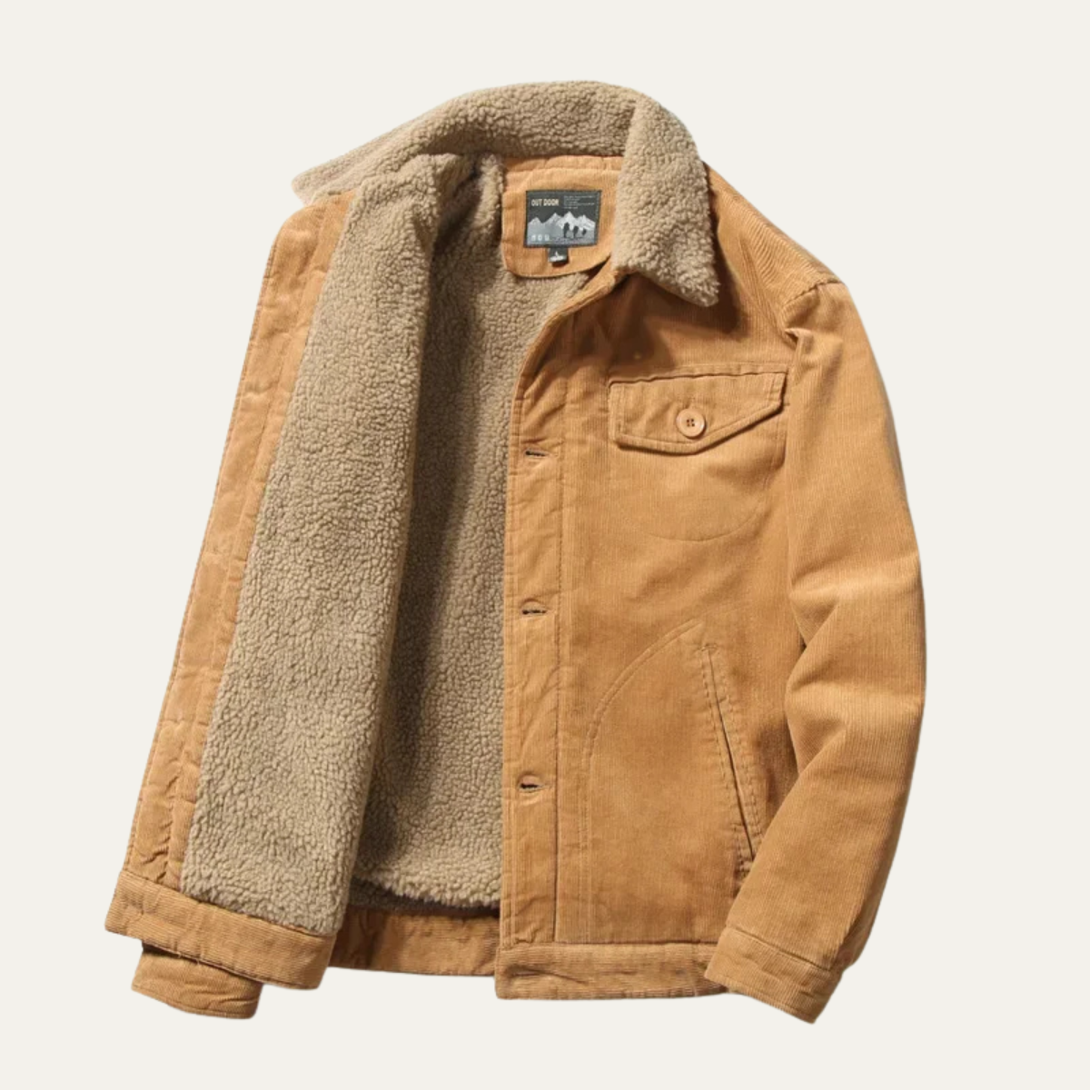 VogeLuxe | Herren-Truckerjacke mit Kragen, Cord und Sherpa-Futter 6