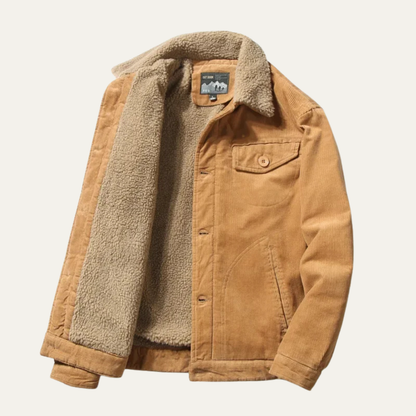 VogeLuxe | Herren-Truckerjacke mit Kragen, Cord und Sherpa-Futter 6
