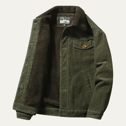 VogeLuxe | Herren-Truckerjacke mit Kragen, Cord und Sherpa-Futter 7