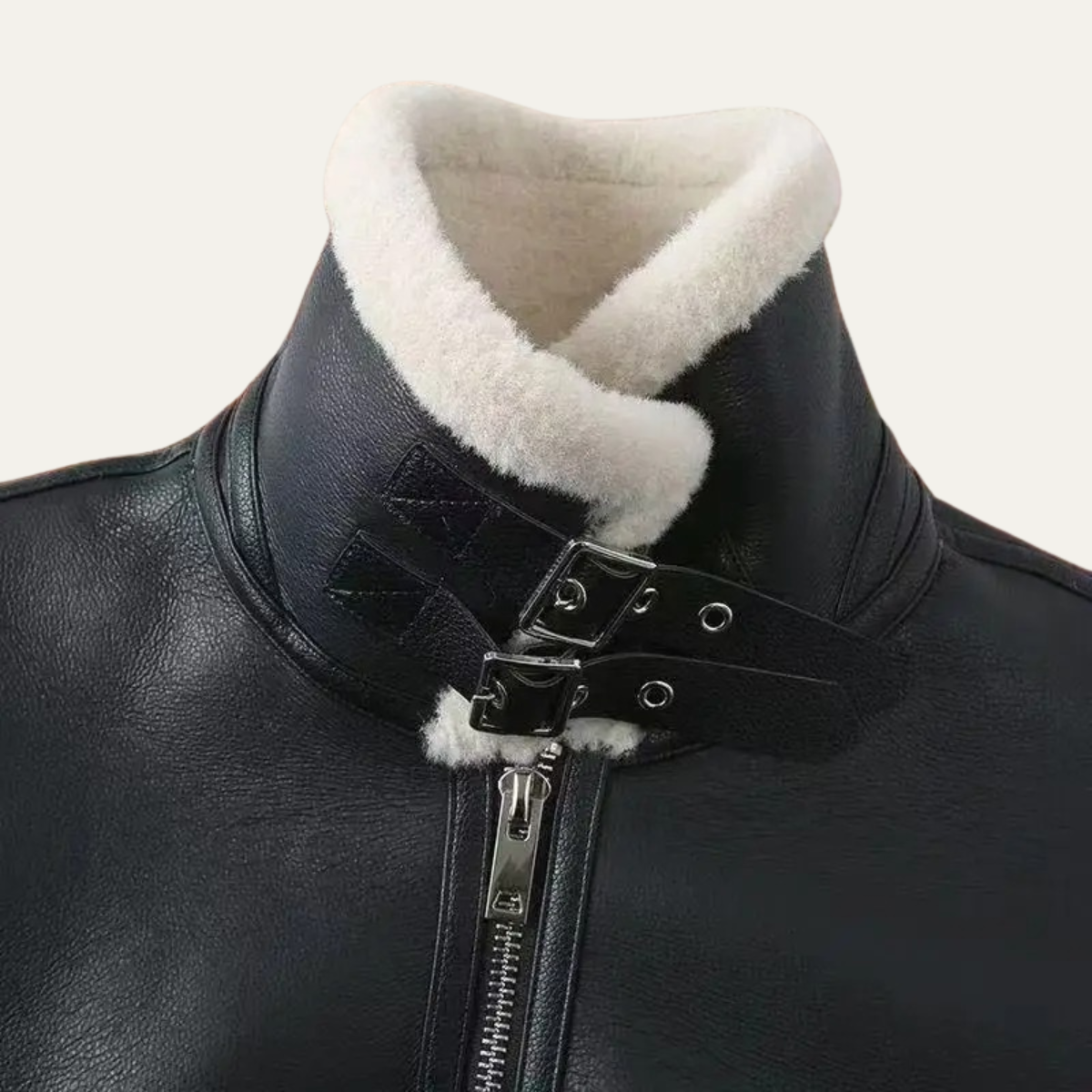 VogeLuxe | Herren-Winterjacke im Fliegerstil mit Lammfellfutter 3