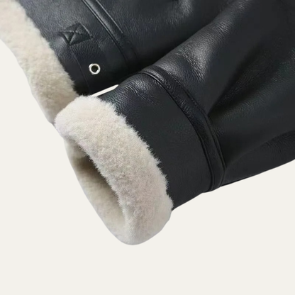 VogeLuxe | Herren-Winterjacke im Fliegerstil mit Lammfellfutter 4