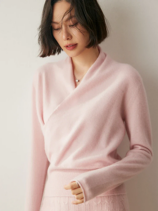 VogeLuxe | Kaschmirpullover mit Crossover-Kragen für Damen 0