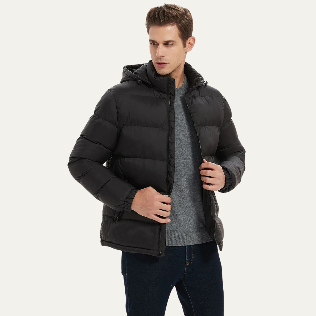 VogeLuxe | Klassische Herren-Steppjacke in Hüftlänge 3