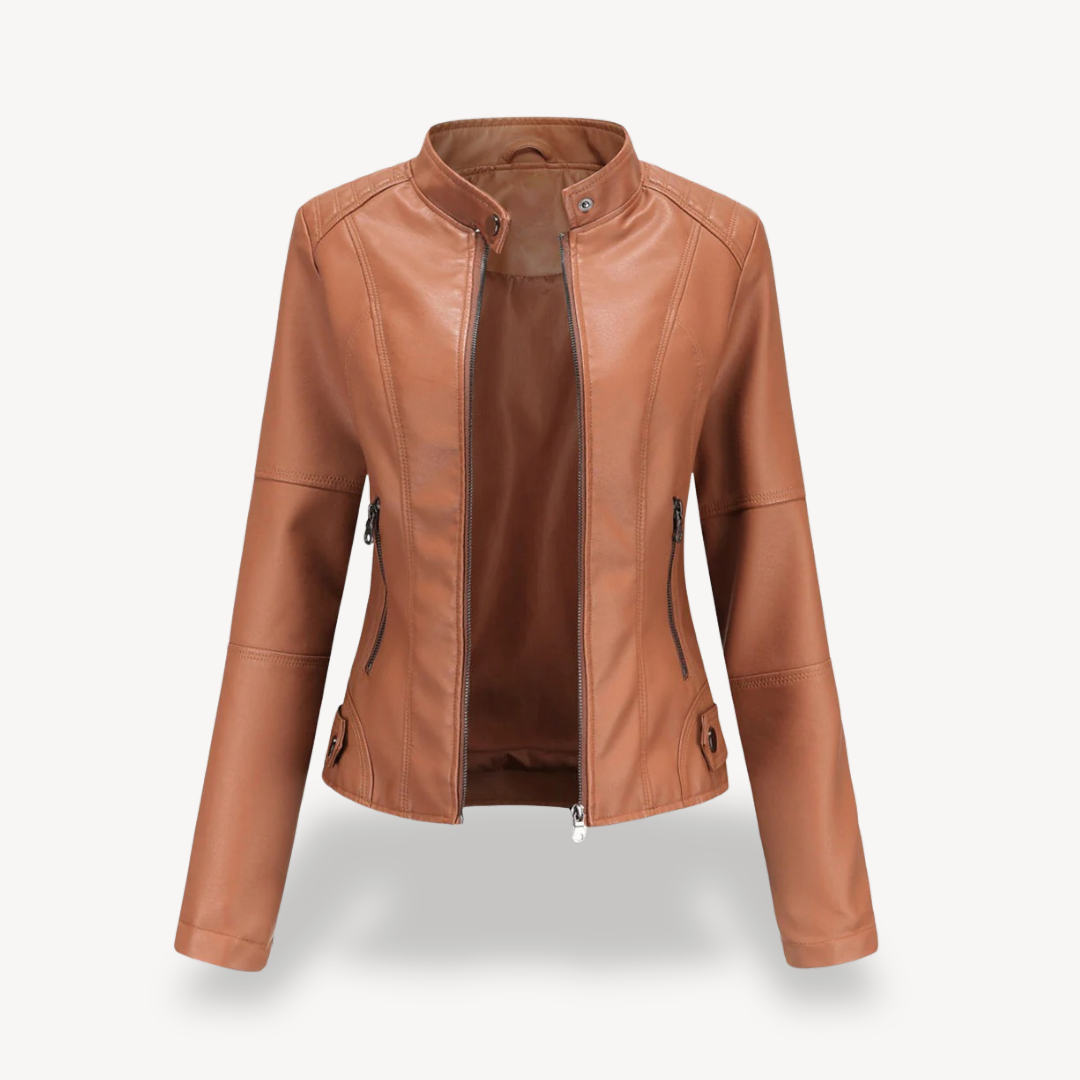 VogeLuxe | Klassische Leder-Bikerjacke für Damen 0