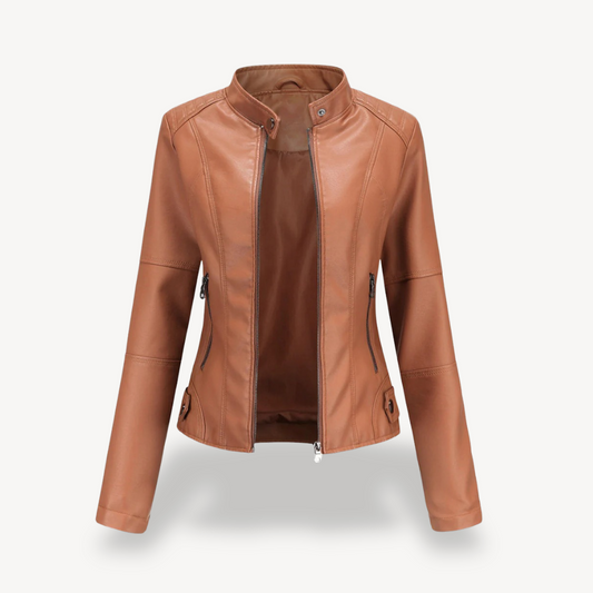 VogeLuxe | Klassische Leder-Bikerjacke für Damen 0