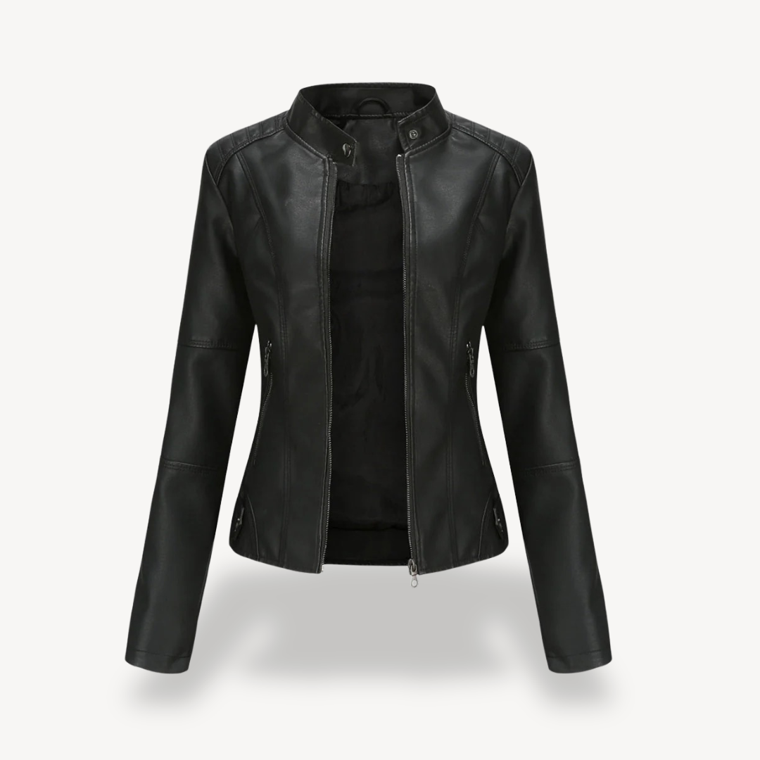 VogeLuxe | Klassische Leder-Bikerjacke für Damen 5
