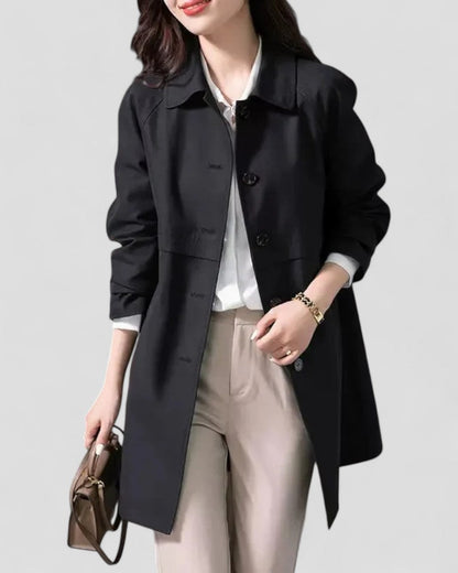 VogeLuxe | Klassischer einreihiger Trenchcoat für Damen 0
