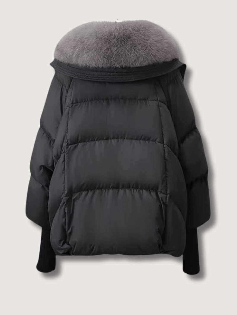 VogeLuxe | Kurze Damen-Steppjacke mit Pelzkragen 2