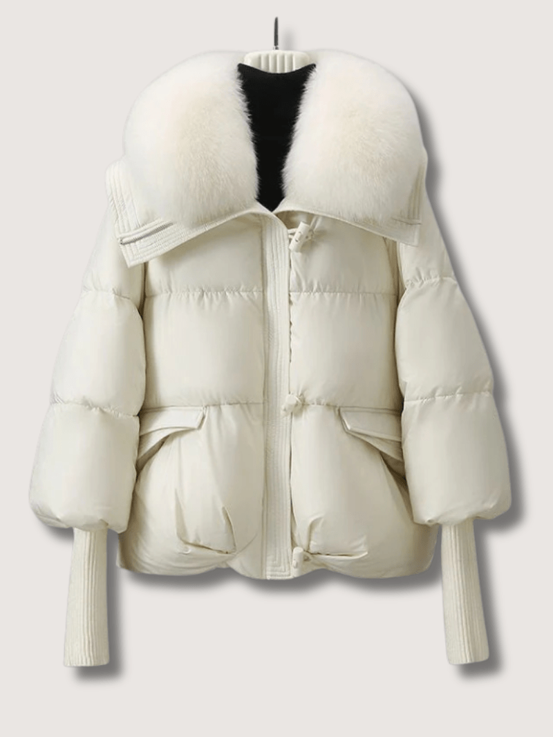 VogeLuxe | Kurze Damen-Steppjacke mit Pelzkragen 3