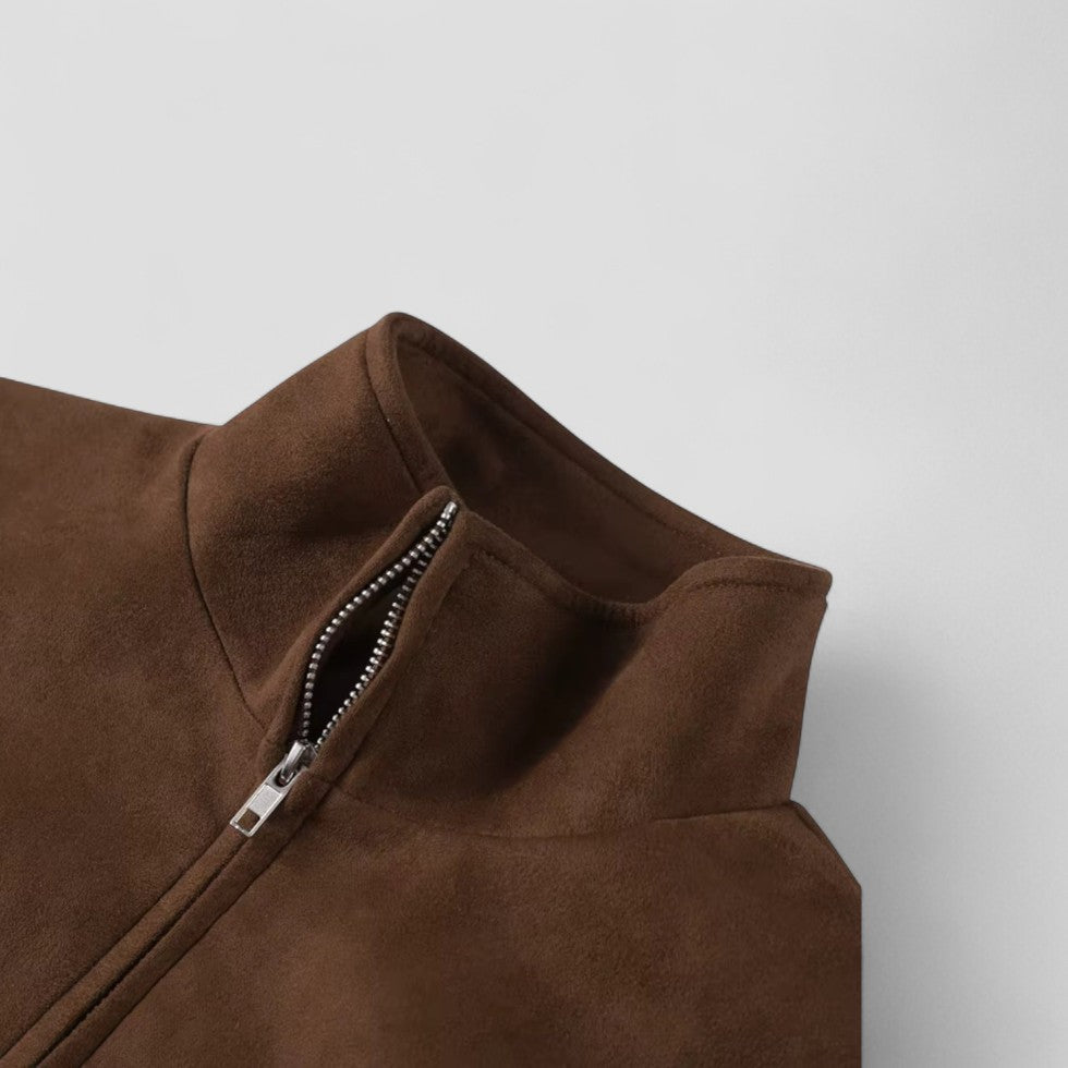VogeLuxe | Kurze Wildlederjacke mit Reißverschluss für Damen 4