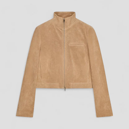 VogeLuxe | Kurze Wildlederjacke mit Reißverschluss für Damen 7