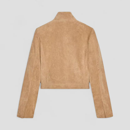 VogeLuxe | Kurze Wildlederjacke mit Reißverschluss für Damen 8