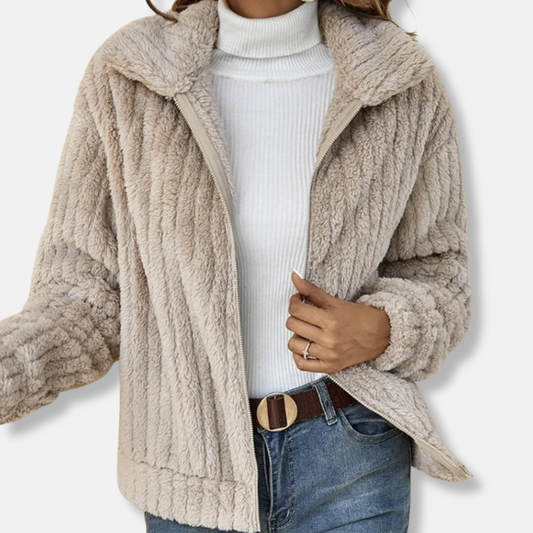 VogeLuxe | Kuschelige Sherpa-Jacke für Damen mit Reißverschluss 0