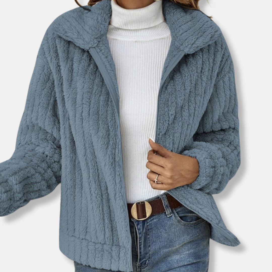 VogeLuxe | Kuschelige Sherpa-Jacke für Damen mit Reißverschluss 2