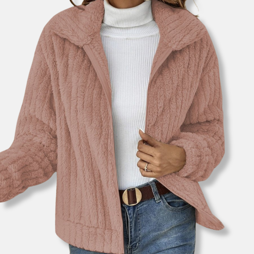 VogeLuxe | Kuschelige Sherpa-Jacke für Damen mit Reißverschluss 3