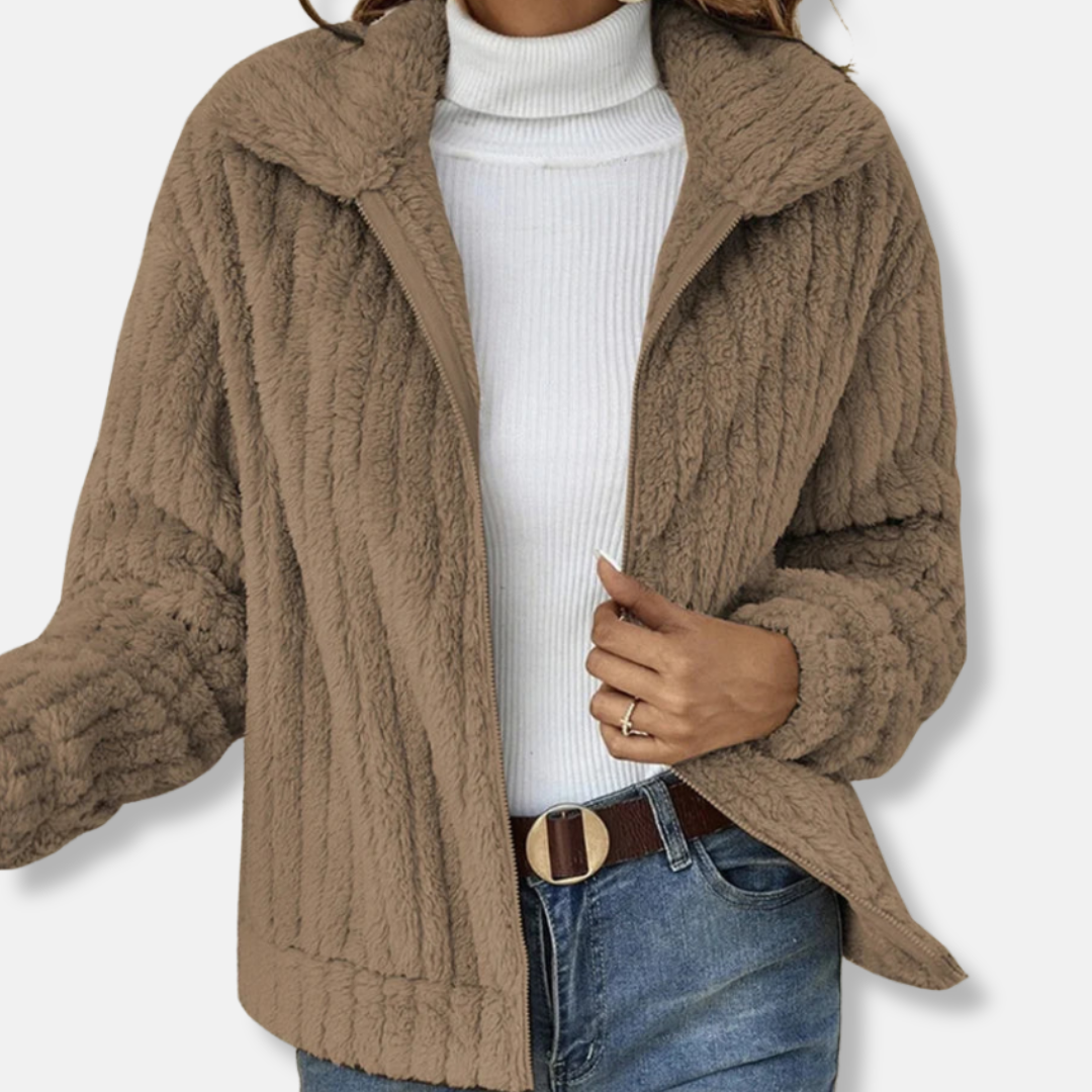 VogeLuxe | Kuschelige Sherpa-Jacke für Damen mit Reißverschluss 4
