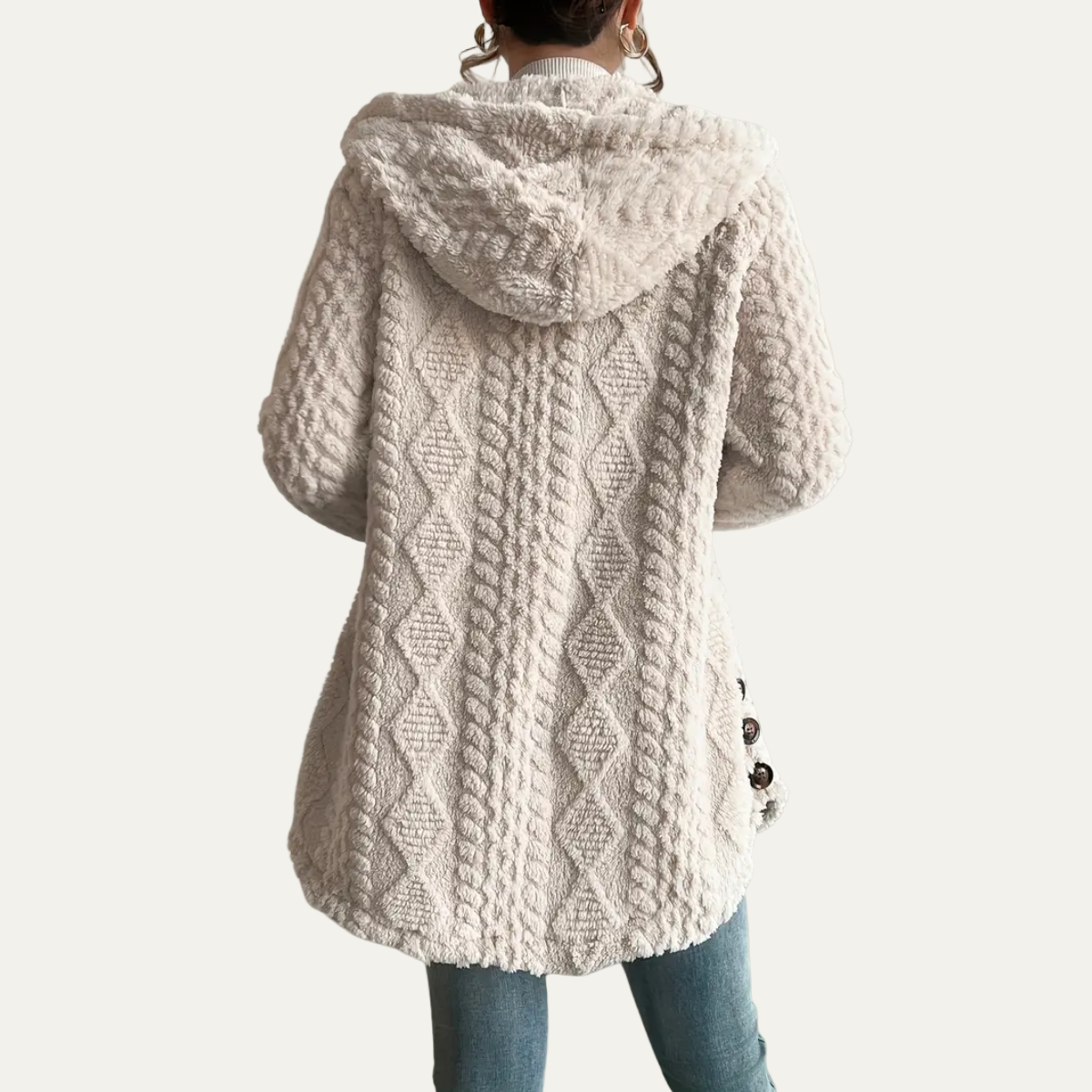VogeLuxe | Kuscheliger, mittellanger Fleece-Cardigan für Damen 2