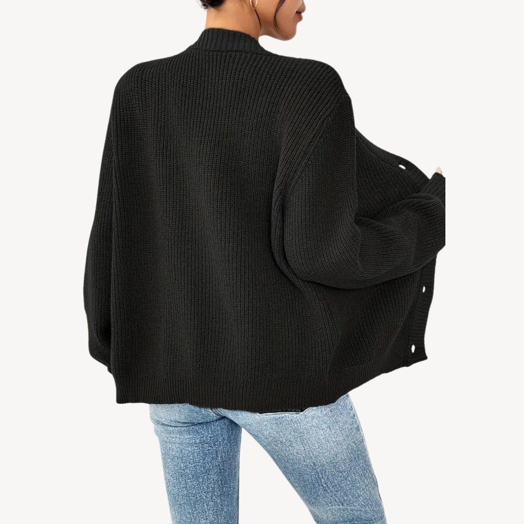 VogeLuxe | Langärmlige Strickjacke mit Knopfleiste vorne für Damen 7