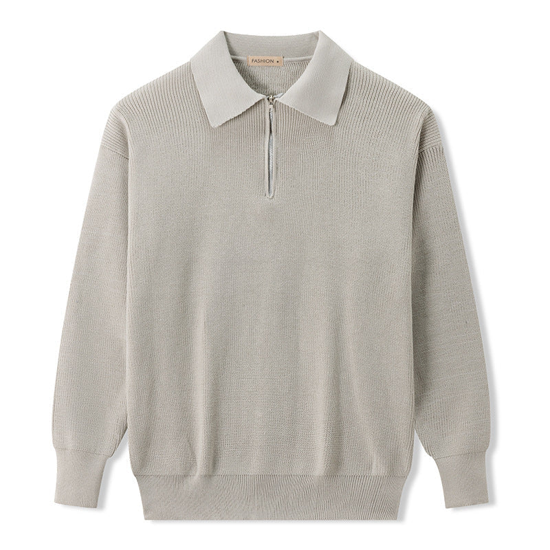 VogeLuxe | Lässiger Strickpullover mit halbem Reißverschluss für Herren 0