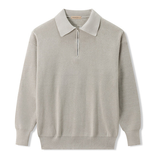 VogeLuxe | Lässiger Strickpullover mit halbem Reißverschluss für Herren 0