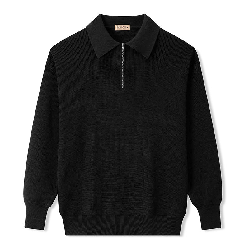 VogeLuxe | Lässiger Strickpullover mit halbem Reißverschluss für Herren 3