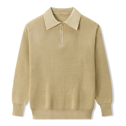 VogeLuxe | Lässiger Strickpullover mit halbem Reißverschluss für Herren 5