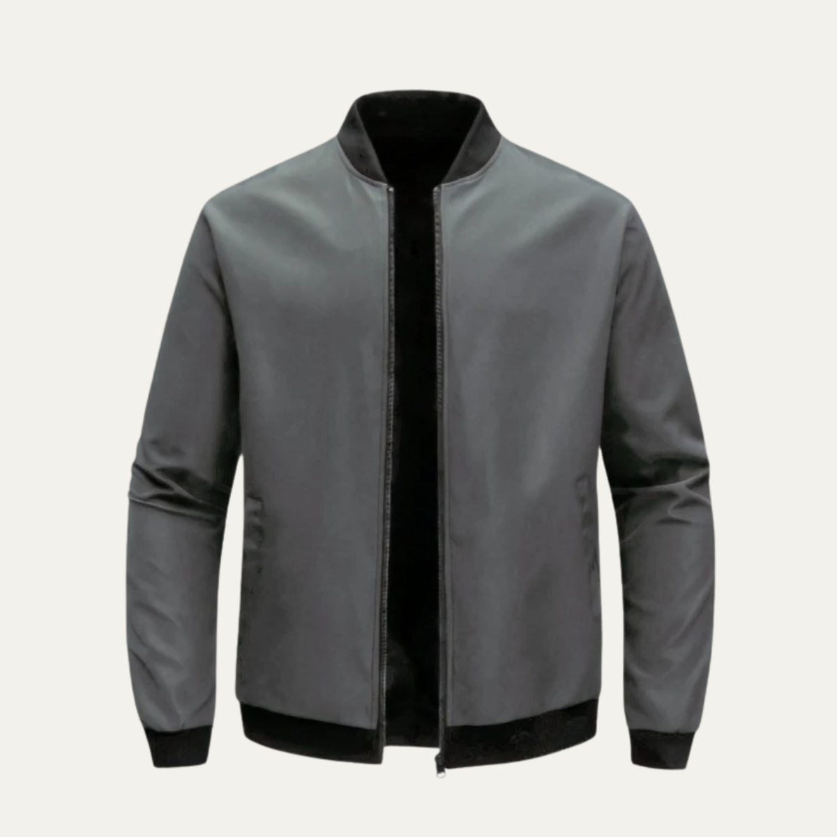 VogeLuxe | Minimalistische, leichte Herren-Bomberjacke mit Reißverschluss 7