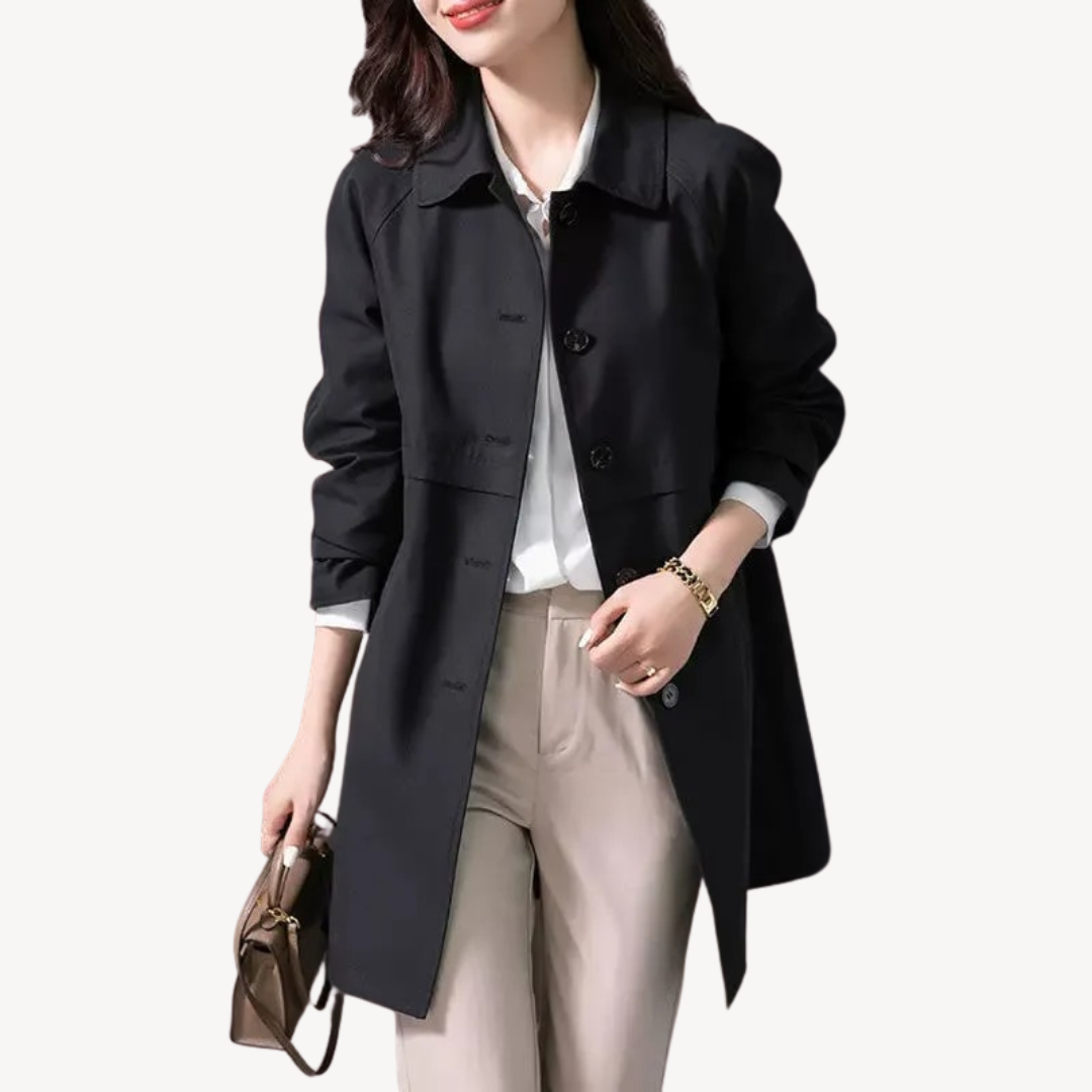 VogeLuxe | Mittellange Trenchjacke für Damen 1
