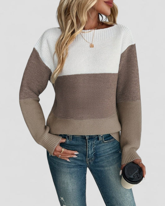 VogeLuxe | Patchwork-Strickpullover für Damen 0
