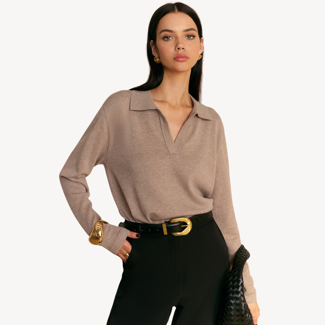 VogeLuxe | Polopullover mit V-Ausschnitt für Damen 1