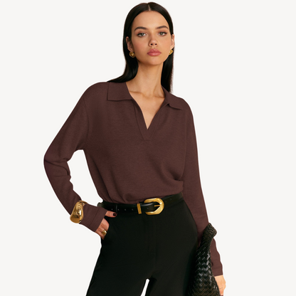 VogeLuxe | Polopullover mit V-Ausschnitt für Damen 7
