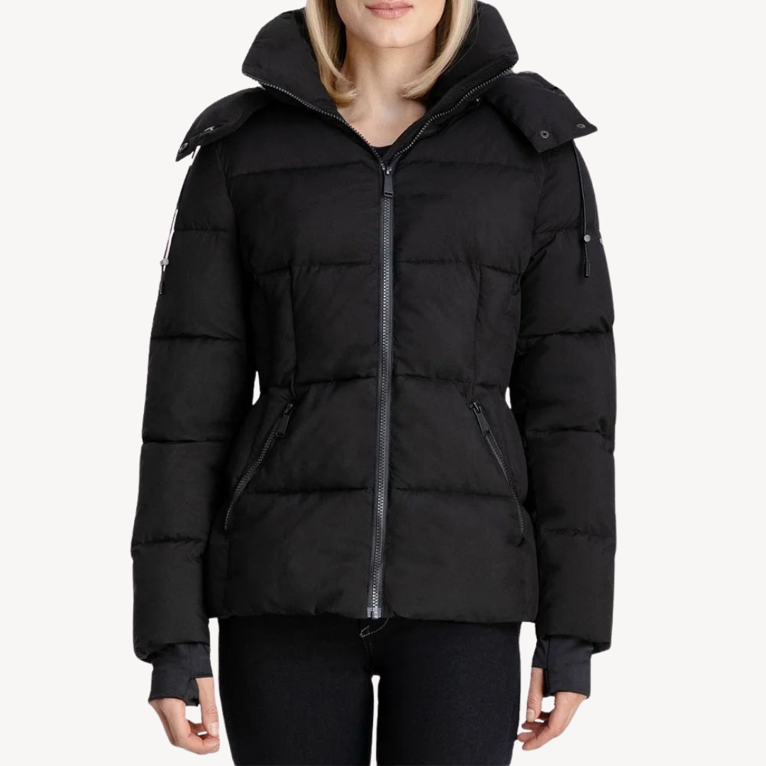 VogeLuxe | Pufferjacke mit Kunstkapuze für Damen 0