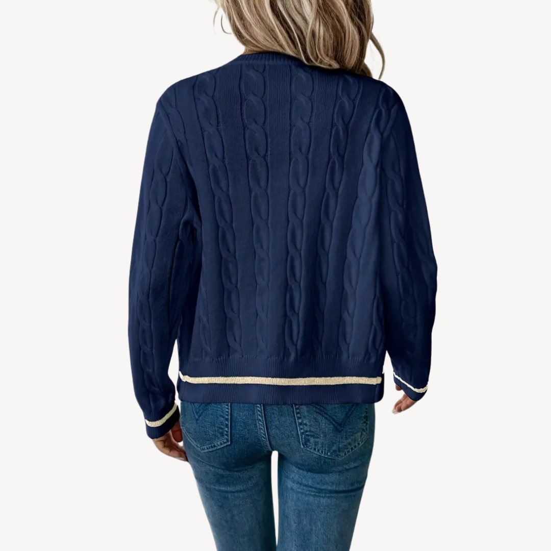 VogeLuxe | Schlichte Langarm-Strickjacke für Damen 1